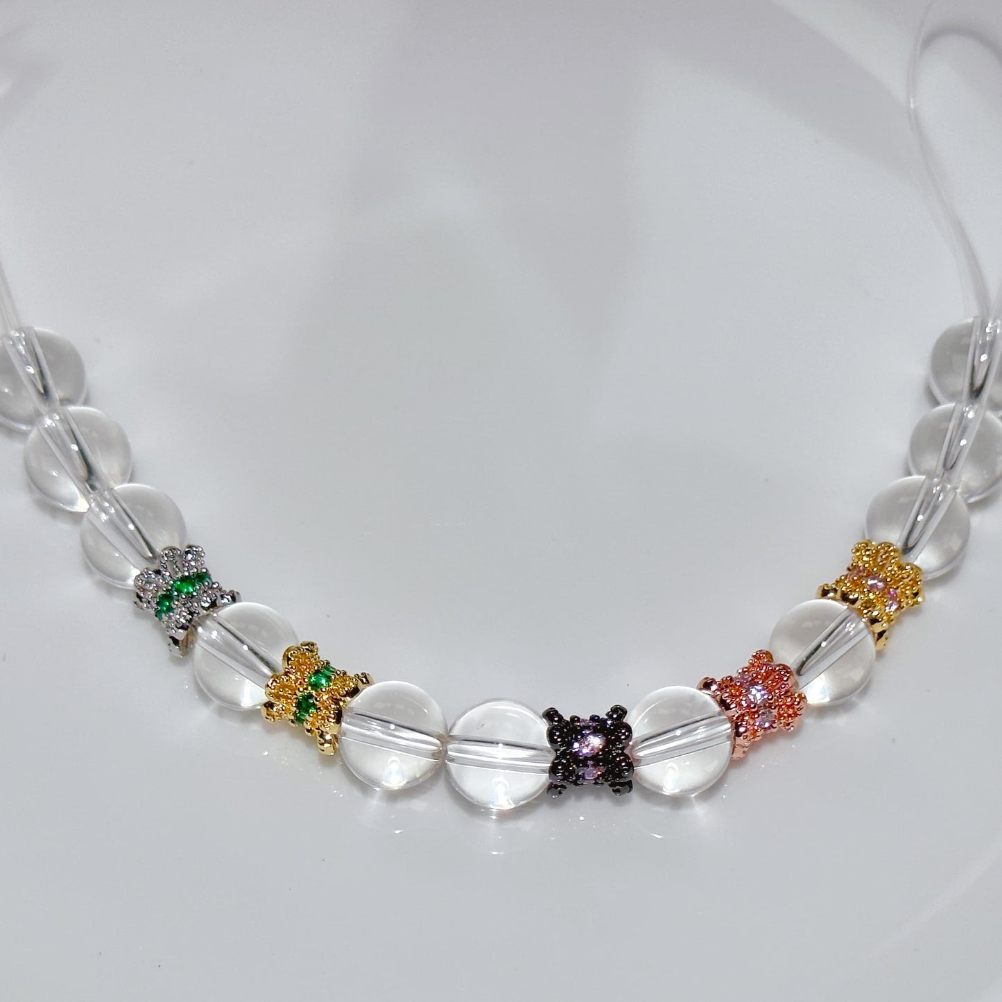 CZ Setting Double Sided Flower Spacer 20k Gold Plated for Women Necklace Bracelet Jewelry Making