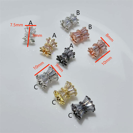 Drum/Cylinder Spacer CZ Gold Plated Big Hole Beads for DIY Women Jewelry