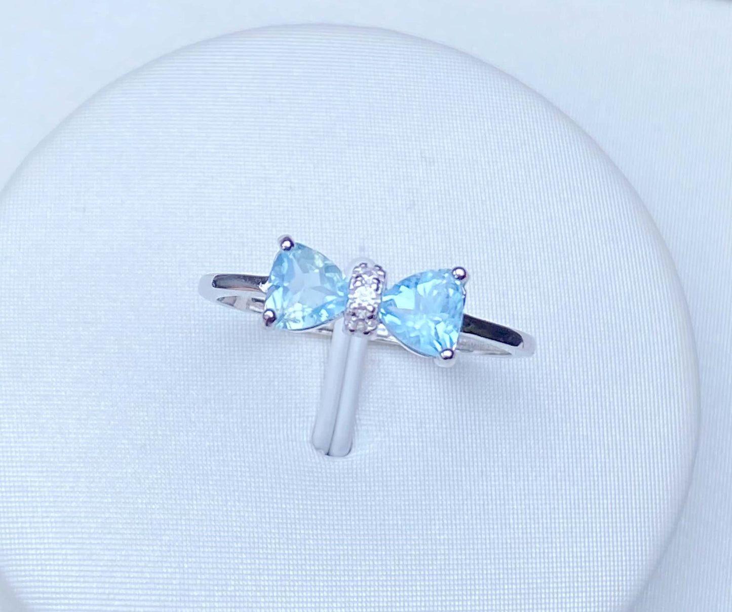 Sterling Silver Aquamarine Adjustable Ring