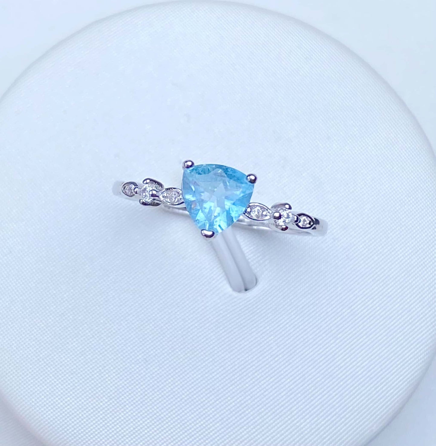 Sterling Silver Aquamarine Adjustable Ring