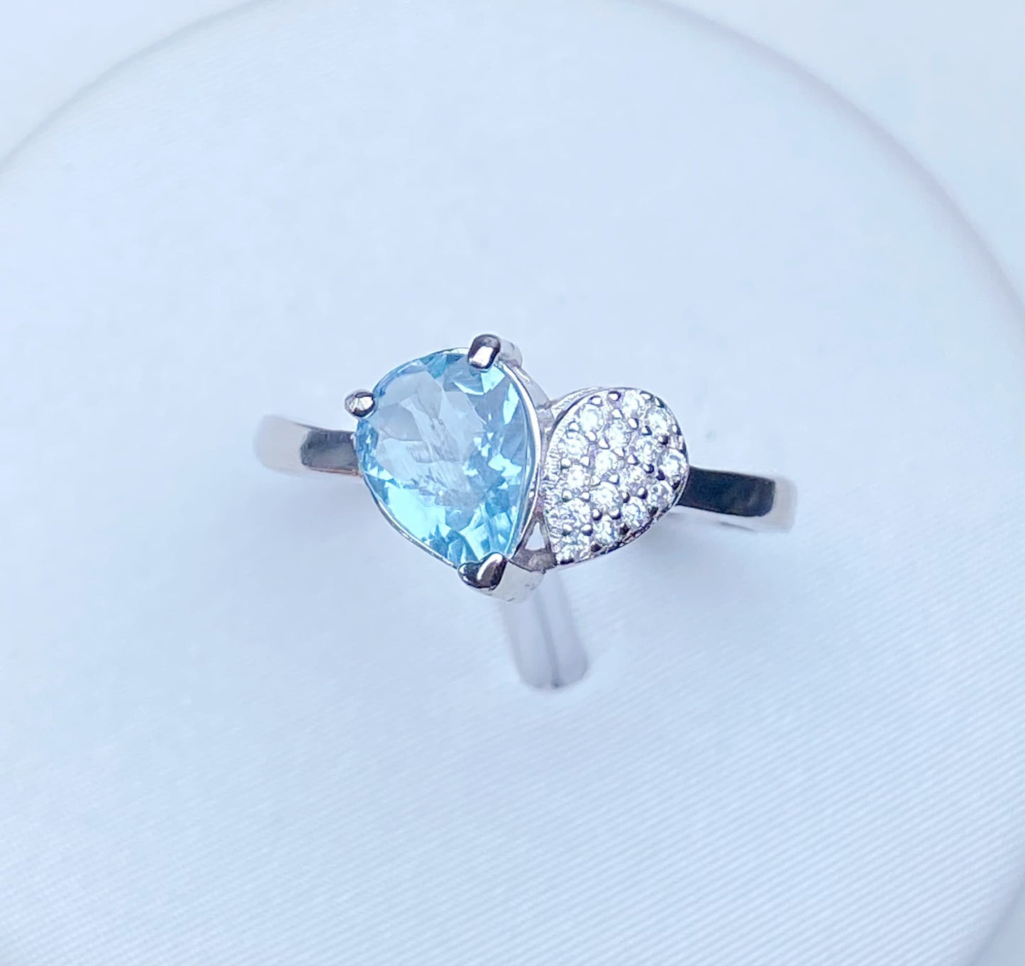 Sterling Silver Aquamarine Adjustable Ring