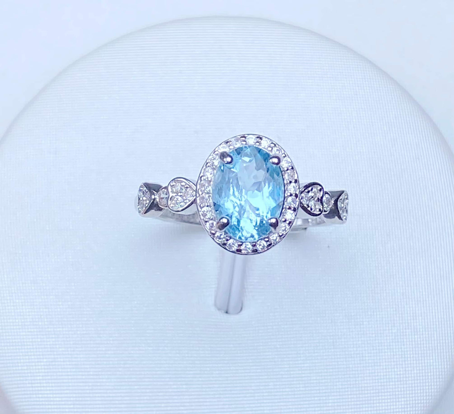 Sterling Silver Aquamarine Adjustable Ring