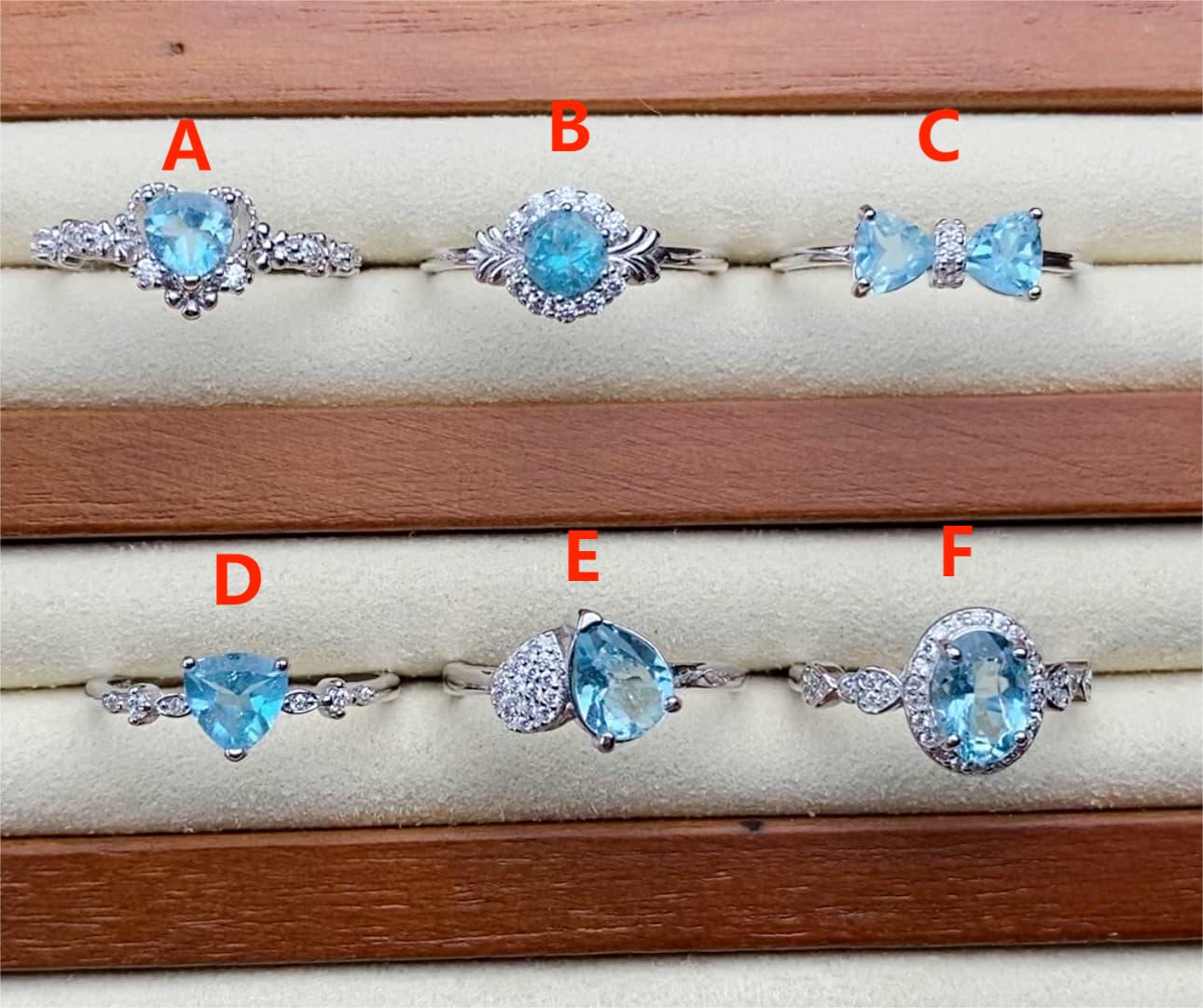 Sterling Silver Aquamarine Adjustable Ring
