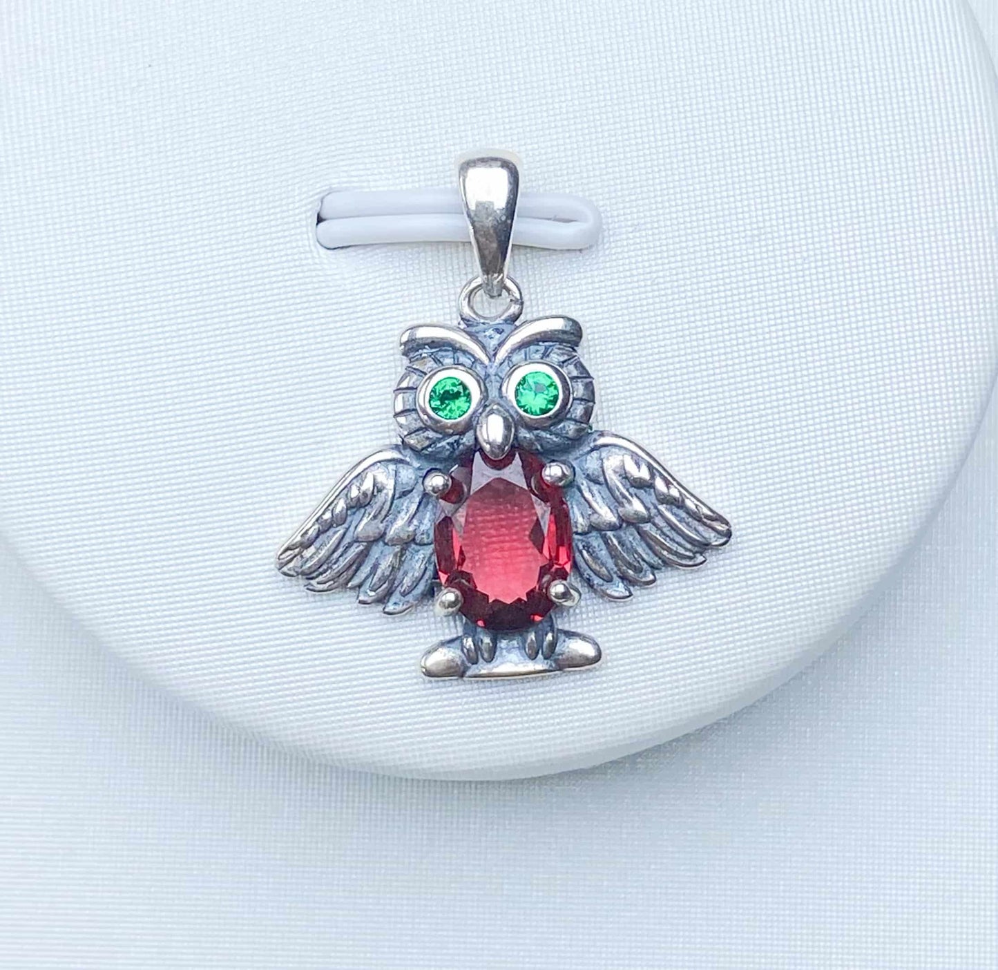 Sterling Silver Red Garnet Heart Adjustable Ring