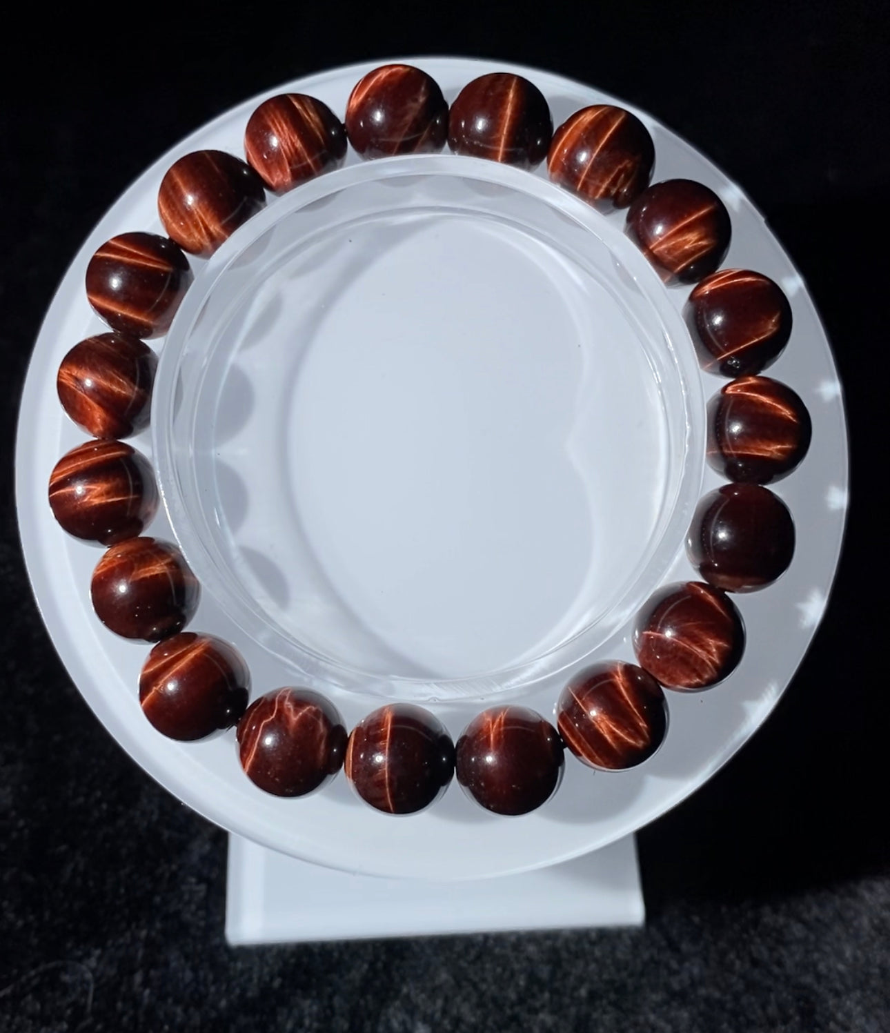 BEST! Collective Grade Red Tigers Eye Beaded Bracelet 8-16mm strong flash for women and men